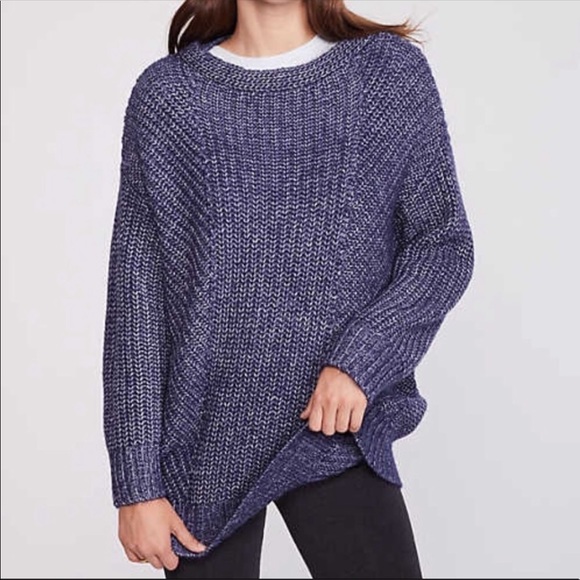 Lou & Grey Sweaters - Lou & Grey Blue Chunky Knit Oversized Sweater